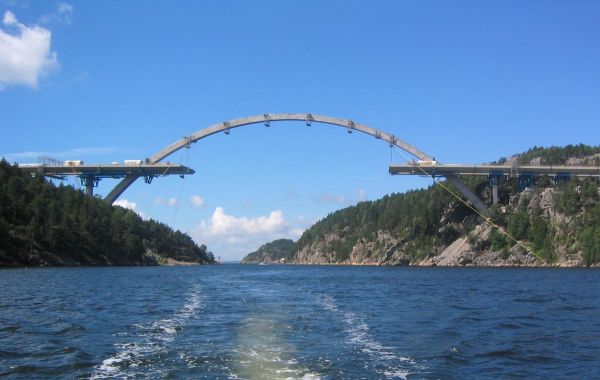 The motorway bridge Svinesund on the Gothenburg - Oslo route, Sweden - Norway