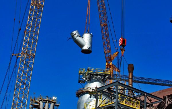 Oprava prašníku a šikmého plynovodu, TŽ Třinec